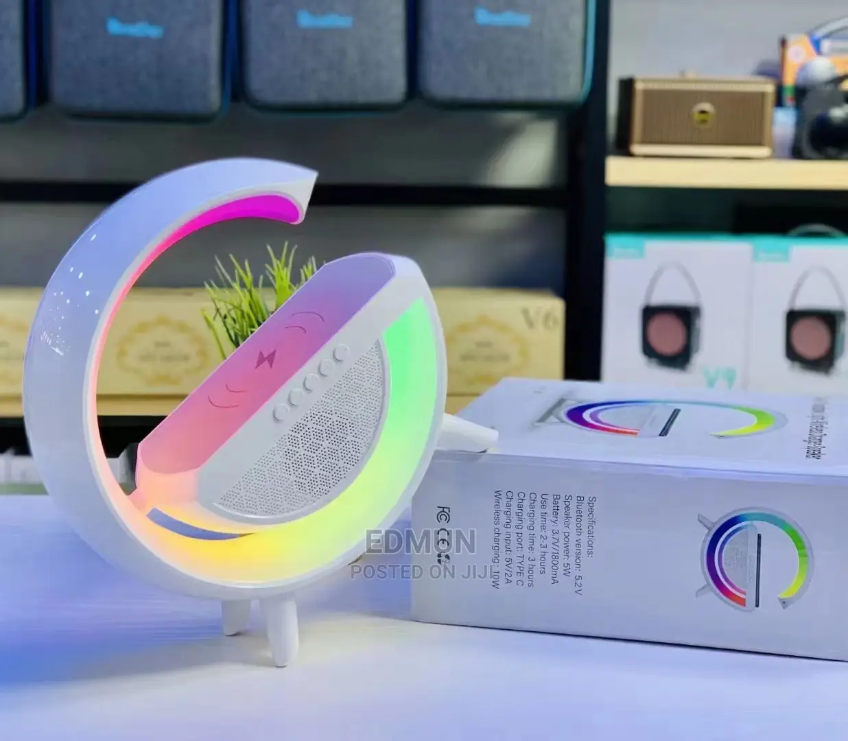 3 in 1 Rainbow Light-Wireless Charger-Speaker