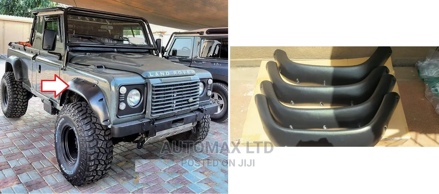 Black Fender Flares for Land Rover Defender Year 1988-2016