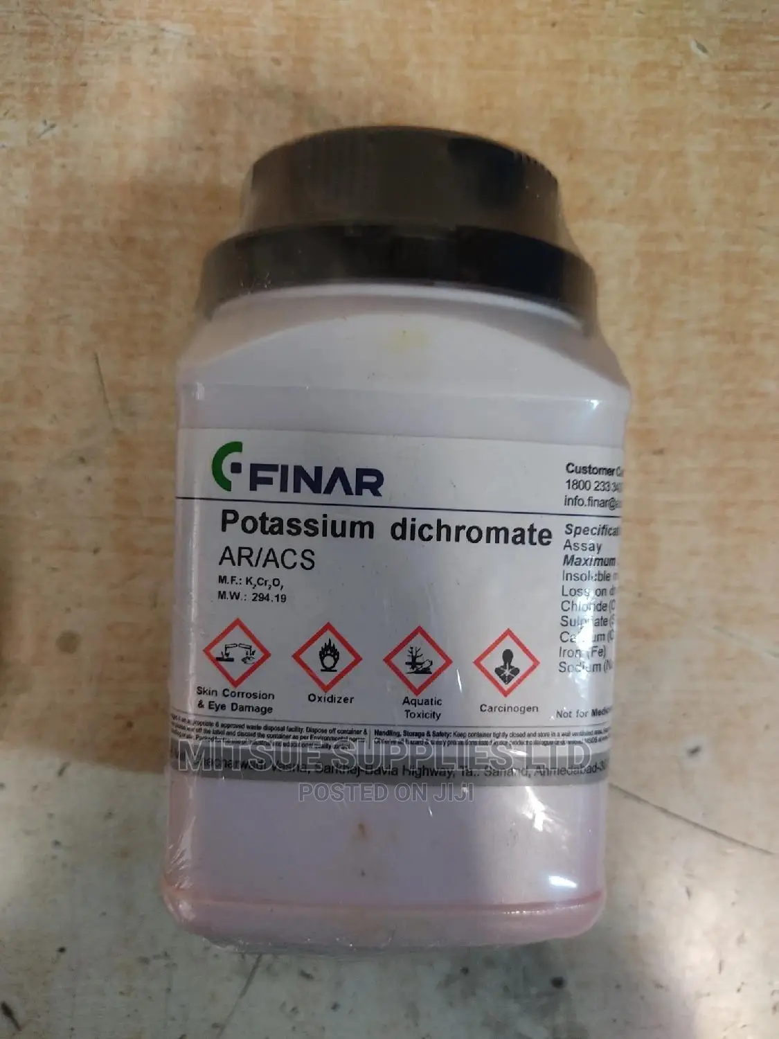 Potassium Dichromate AR/ACS 500G Finar