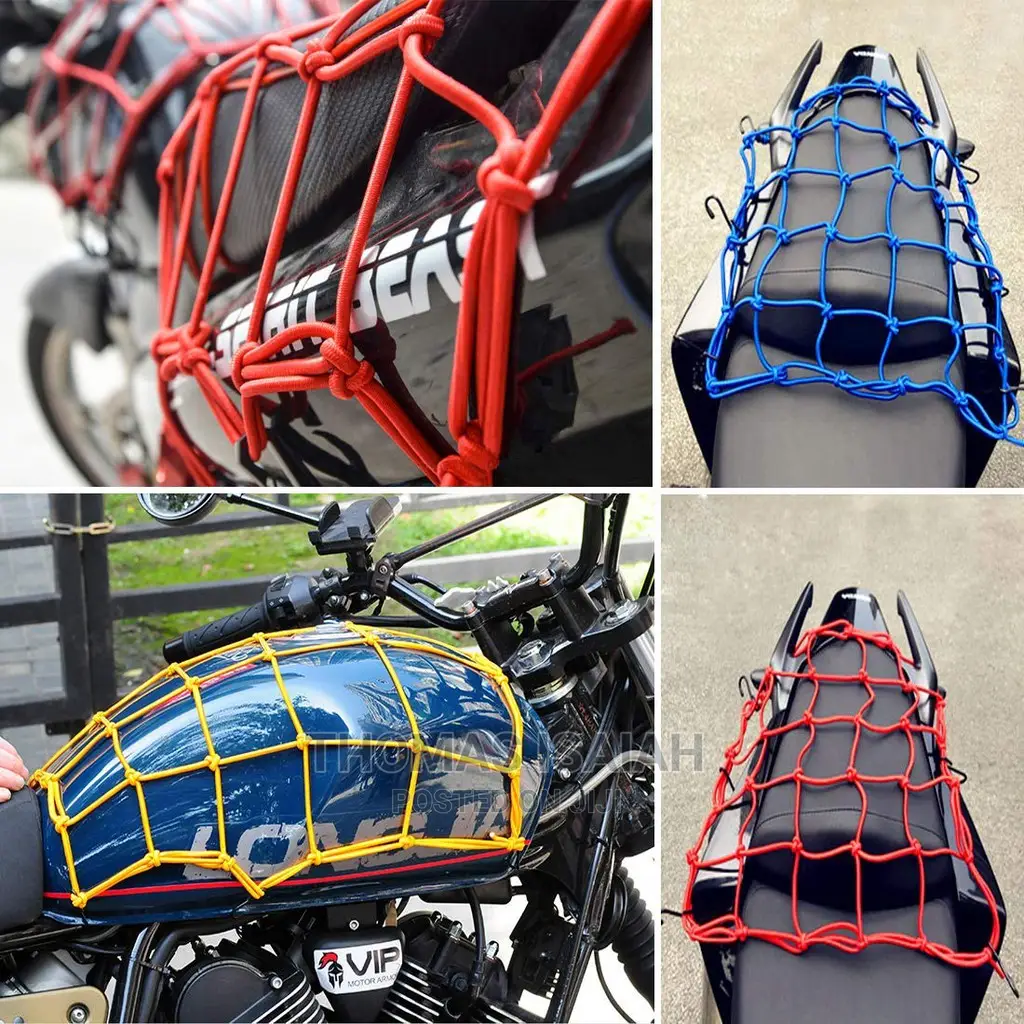 Elastic Bungee Cord Cargo Net With Metal Hooks For Bicycle,