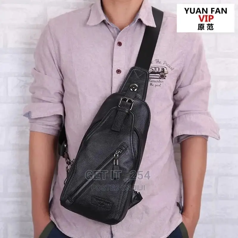*3 In 1 Men Business Chest Bag Set "Bag + Belt + Walle