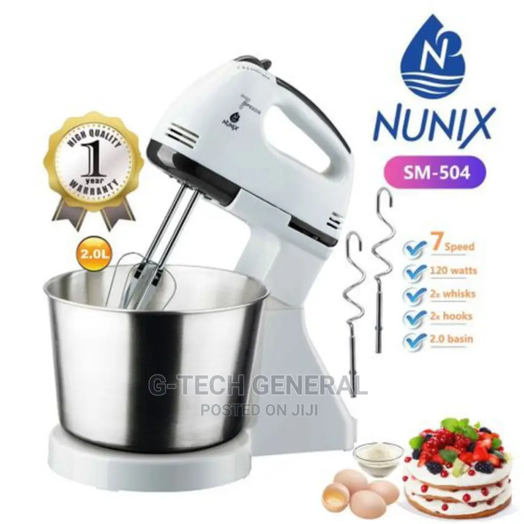Nunix ELETRIC Stand Mixer 7 Speed With Mixing Bowl