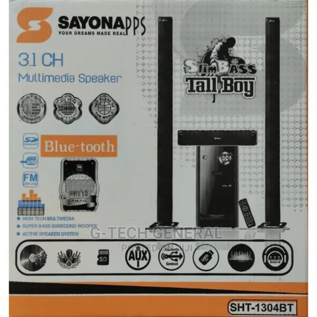 Sayona SHT 1304 Subwoofer,Medium Range Tall Boy Speakers.