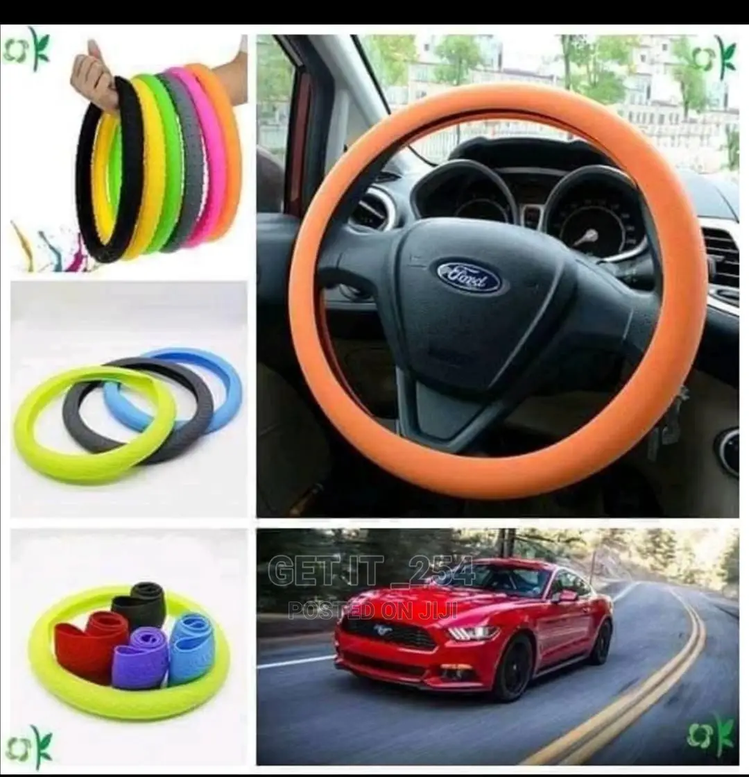 Restocked *Silicone Steering Wheel Cover Orange Red Pink