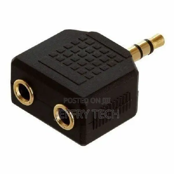 1 Male to 2 Female Gold Plated 3.5mm Y Audio Splitter Headph