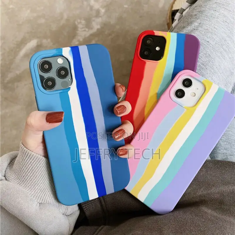 iPhone 14 13 12 Pro Max 11 XS XR 7 8 Liquid Silicone Rainbo