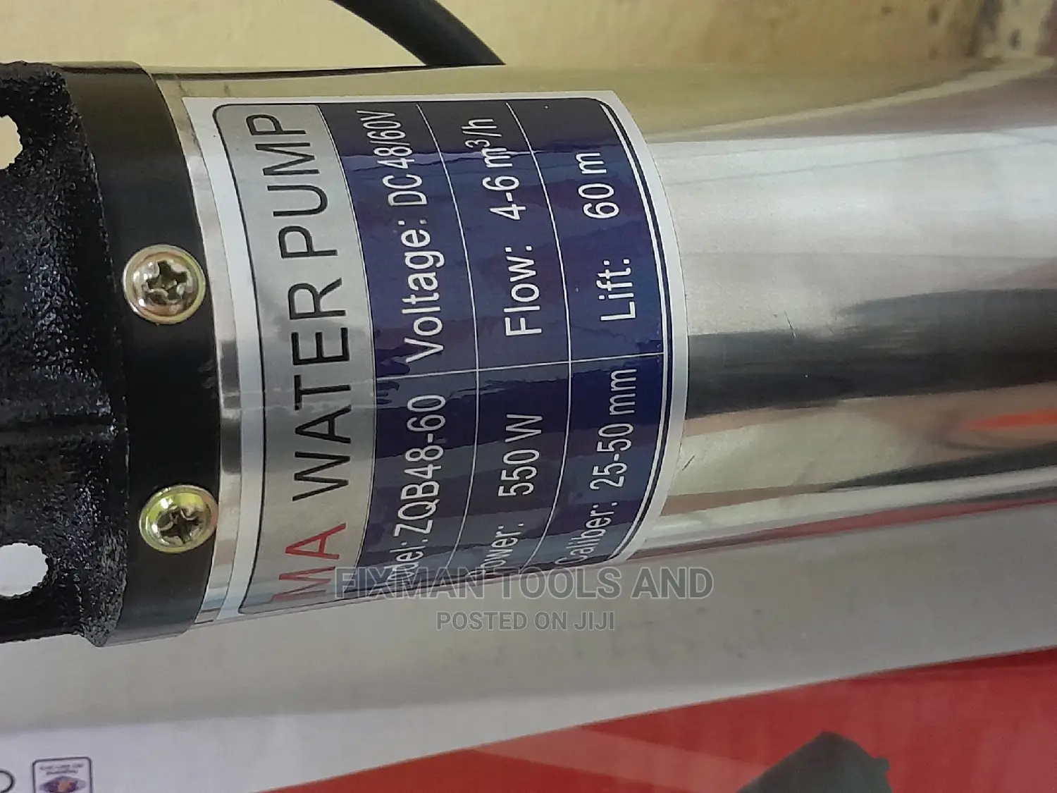 Deep Well Solar Submersible Water Pump 550W 48 v 60 Metres