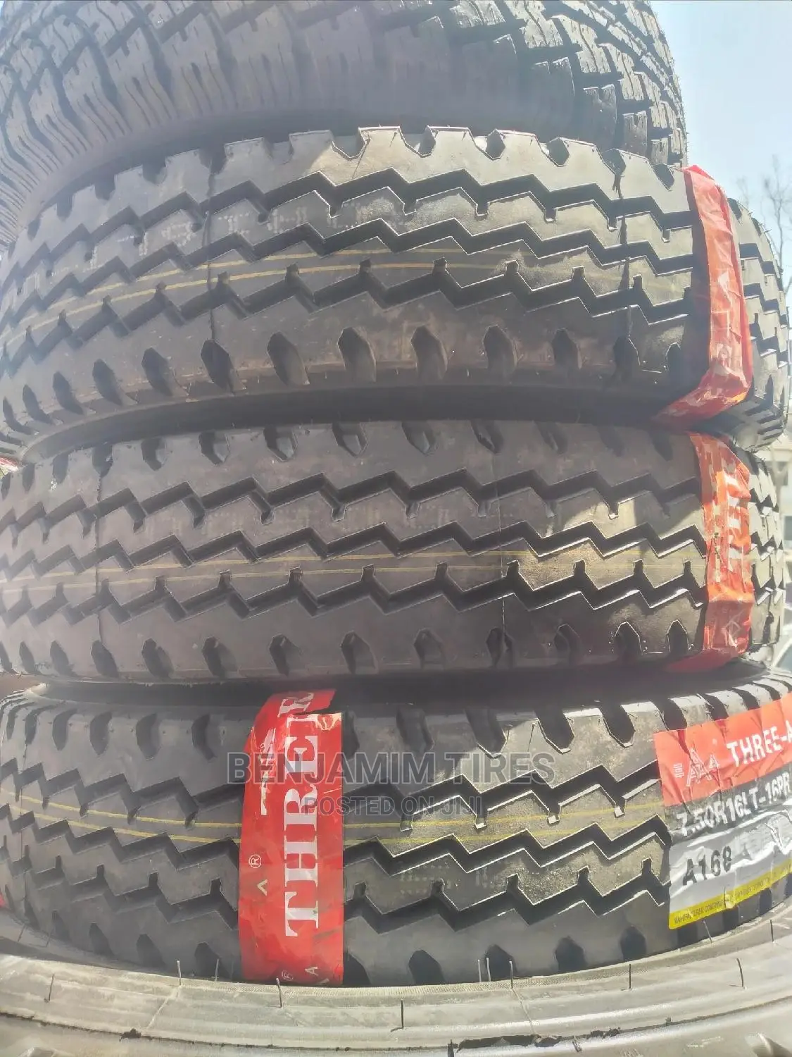 Three-A Tires Sizes 7.50r16lt Tube-Type and Tubeles 16ply.
