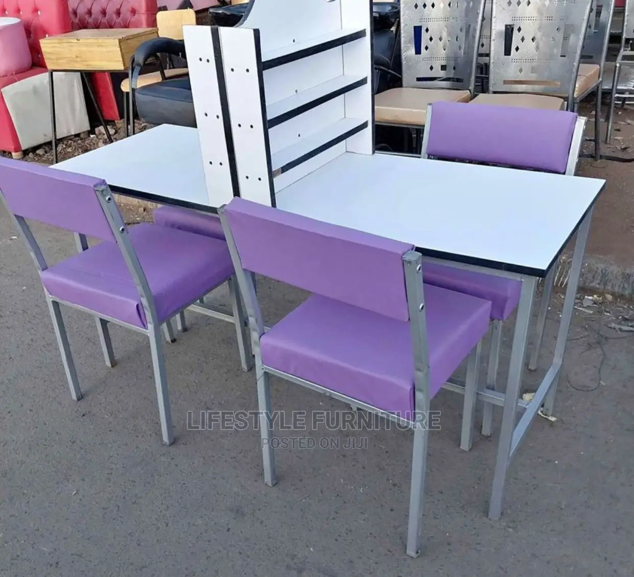 Manicure Set. Double Table With 4 Chairs
