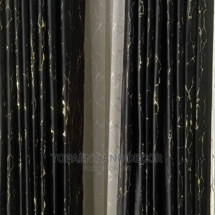 Black and Gold Velvet Window Curtains Drapes House Curtains
