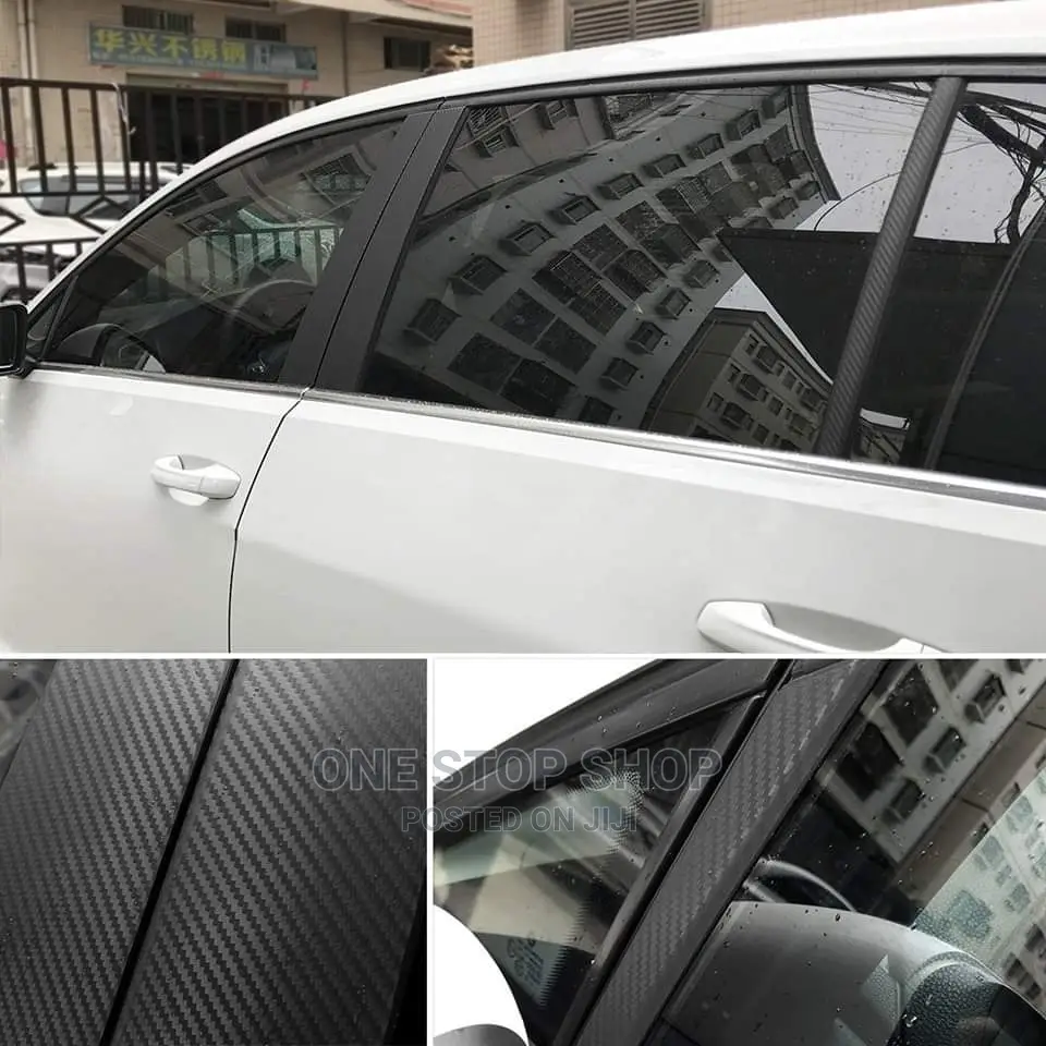Car Windows Decorated With Carbon Black Vinyl Wrap (1.5*1m)