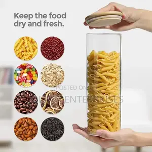 Glass Spaghetti Jar With Bamboo Lid
