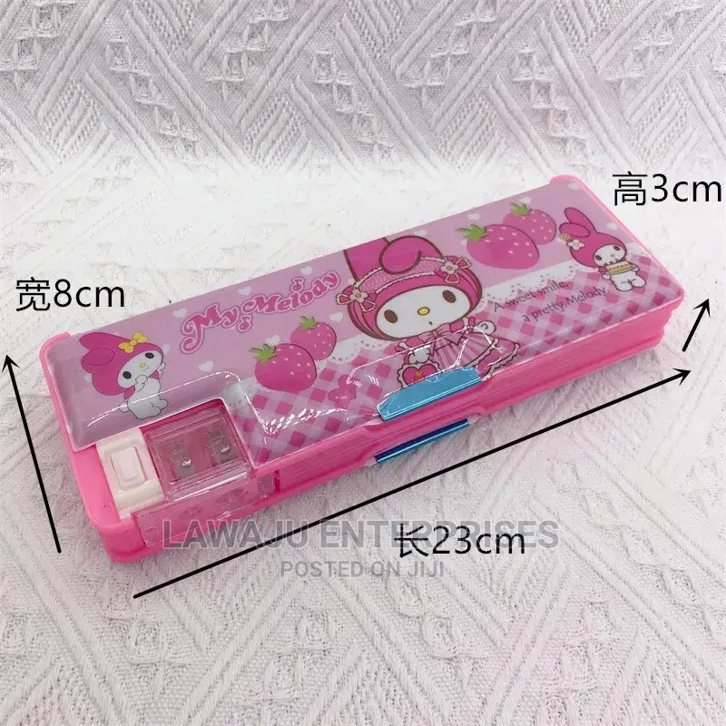 Cartoon Themed Pencil Pouch With Two Sharpeners