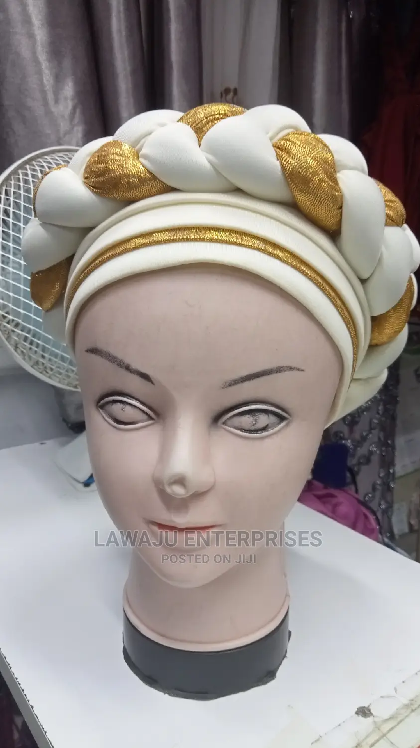 Classy Creamy Gele Bonnet