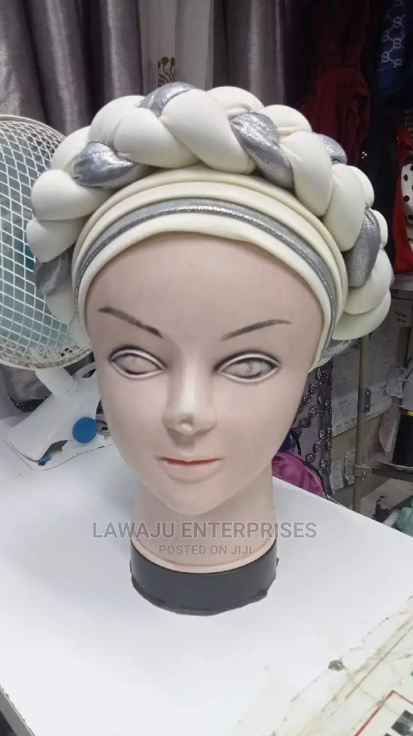 Classy Creamy Gele Bonnet