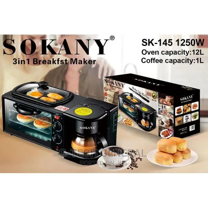 Sokany 3 in 1 Breakfast Maker, Toaster/Oven Sk-145