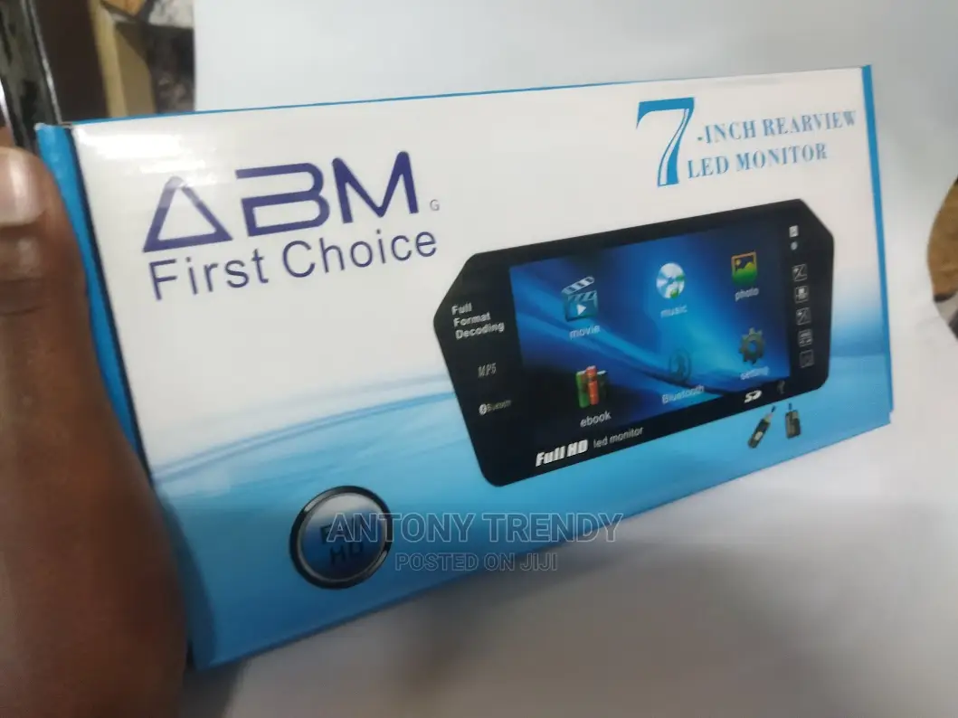Car Mp4 Player ,7 Inch FT LCD Car View Mirror Monitor BLACK