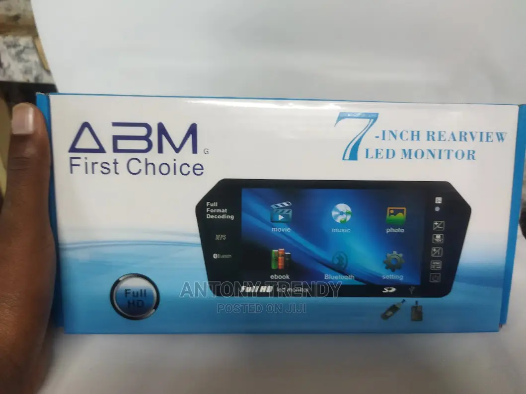 Car Mp4 Player ,7 Inch FT LCD Car View Mirror Monitor BLACK