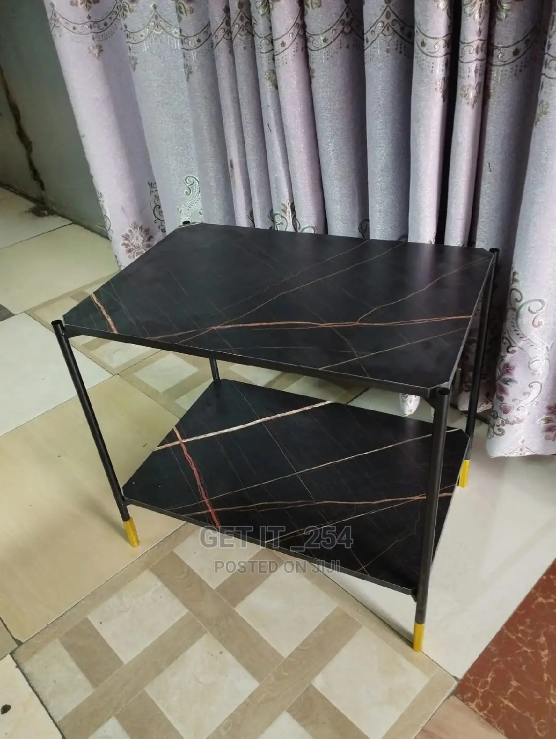 *Marble - Effect Coffee Table / Decor Table With Double