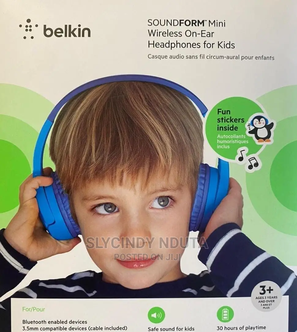 Belkin Soundform Mini Kids on Ear Wireless Headphones(Blue)