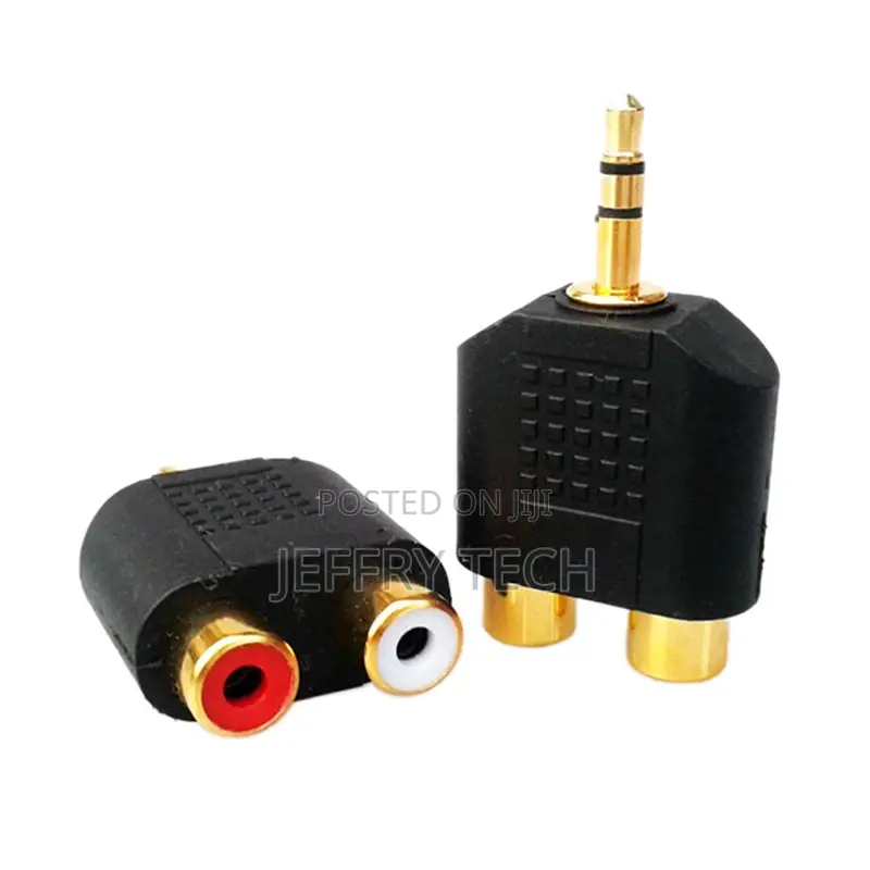 Stereo Audio Male Plug to 2 RCA Female Jack Y 3.5mm Adapter