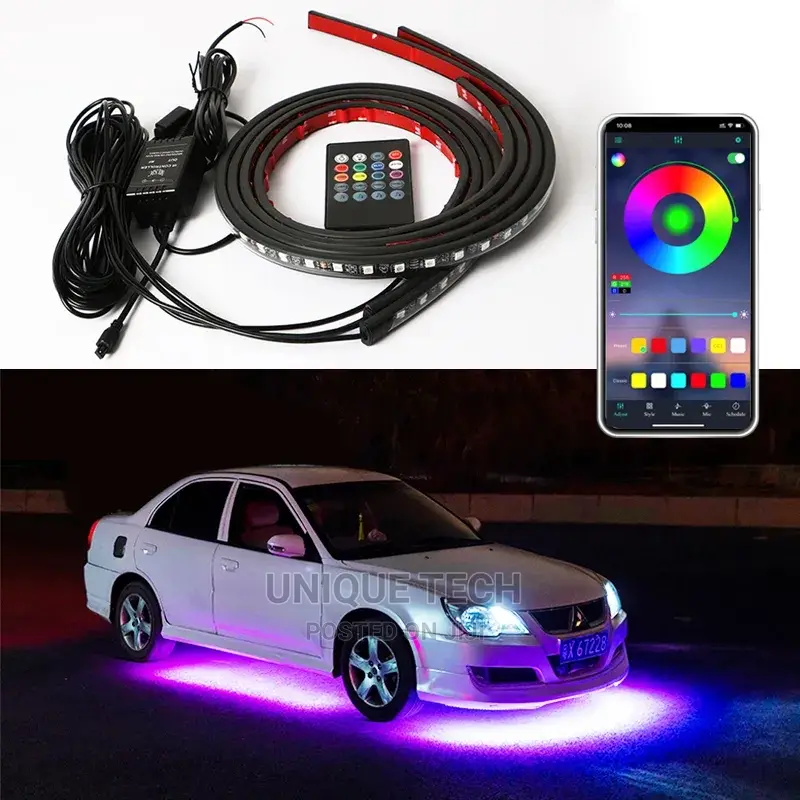 Car Exterior Underneath Led Strip 4 Pieces Set - Remote