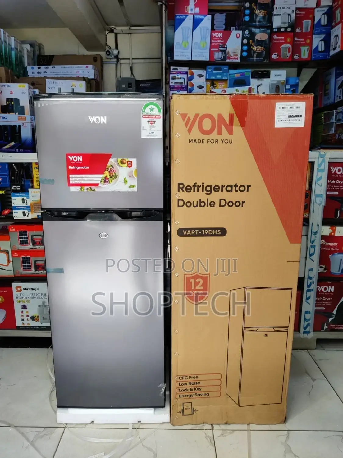 *Von 136litres Double Door Fridge