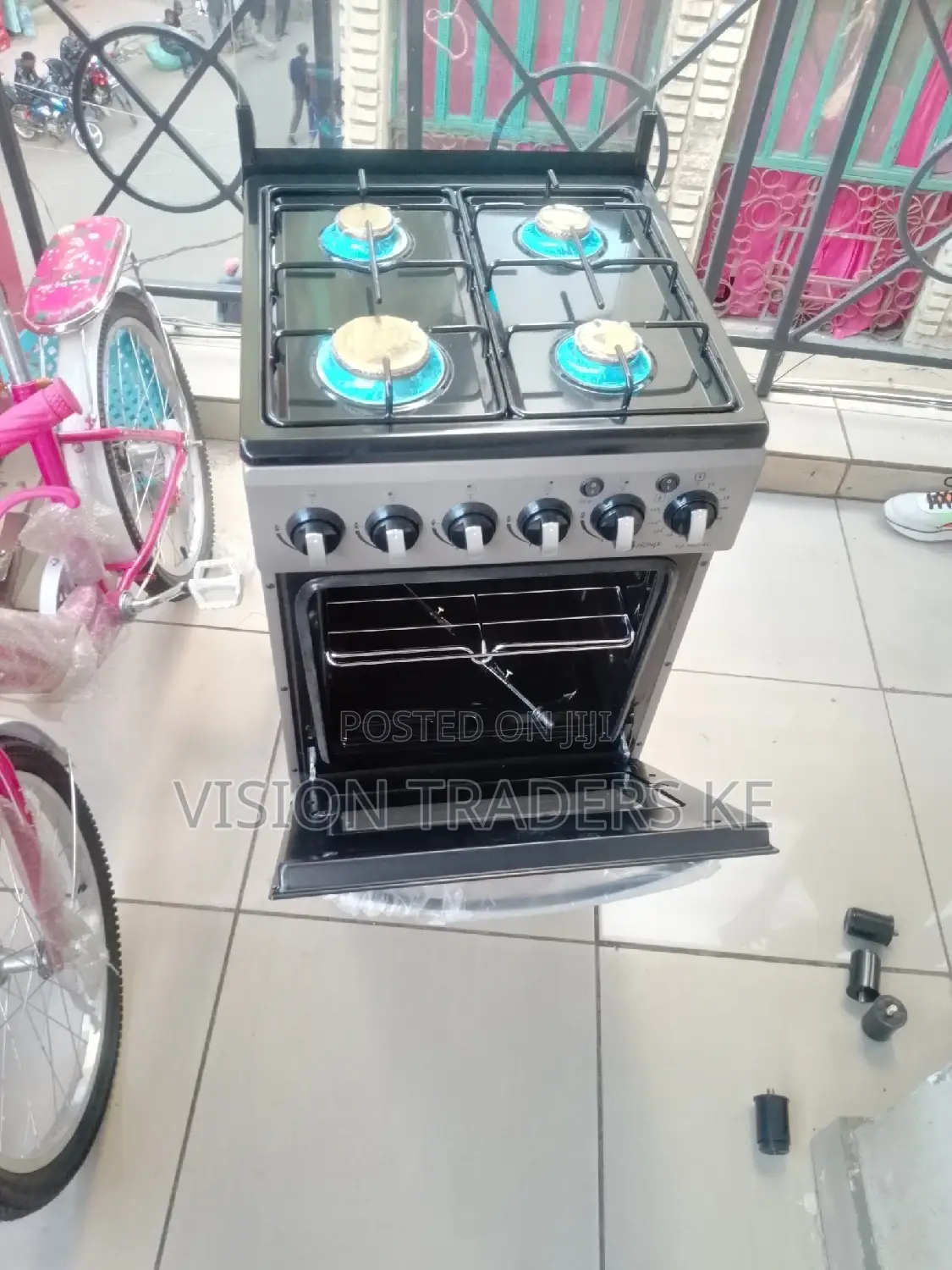 Nunix 50*55cm 4 Gas Burner Standing Cooker Gas Oven.