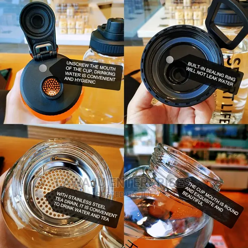 Portable Creative 700ML Big Glass Bottle Container