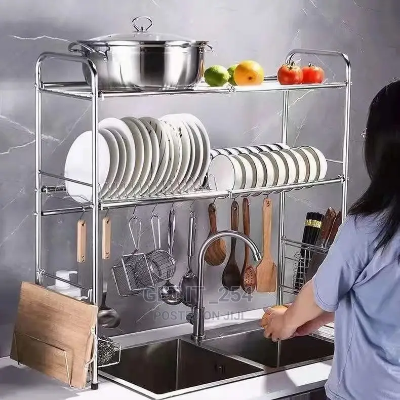 *2 Tier Silver Over the Sink Dish Drainer