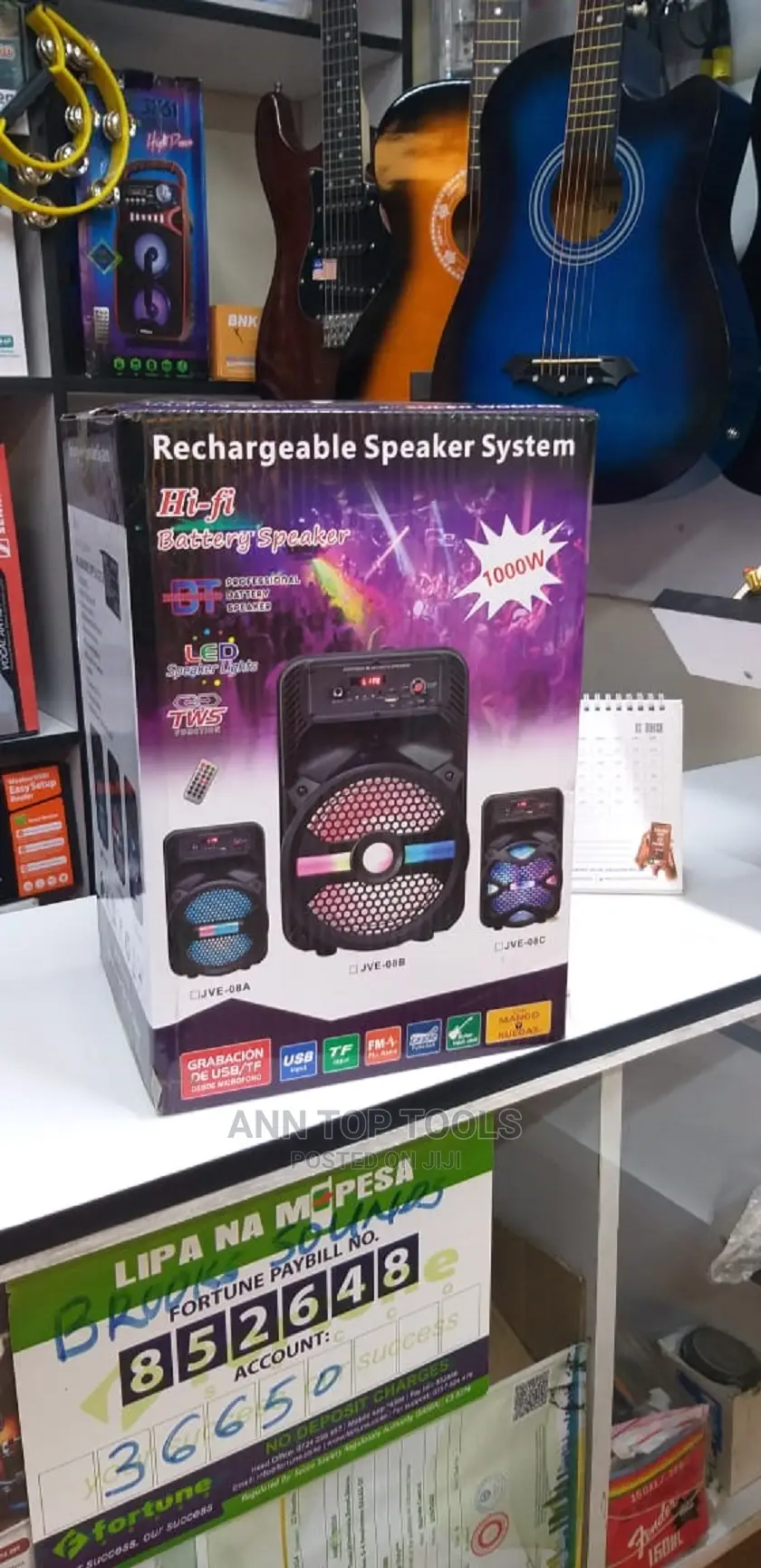 Rechargeable Bluetooth Speaker System With LED Lights