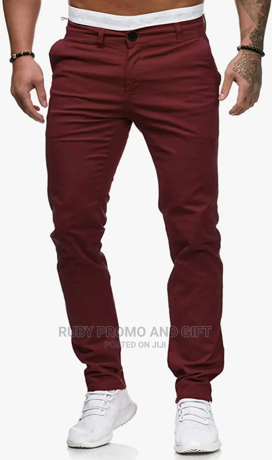 Wine Red Soft Jeans Trousers