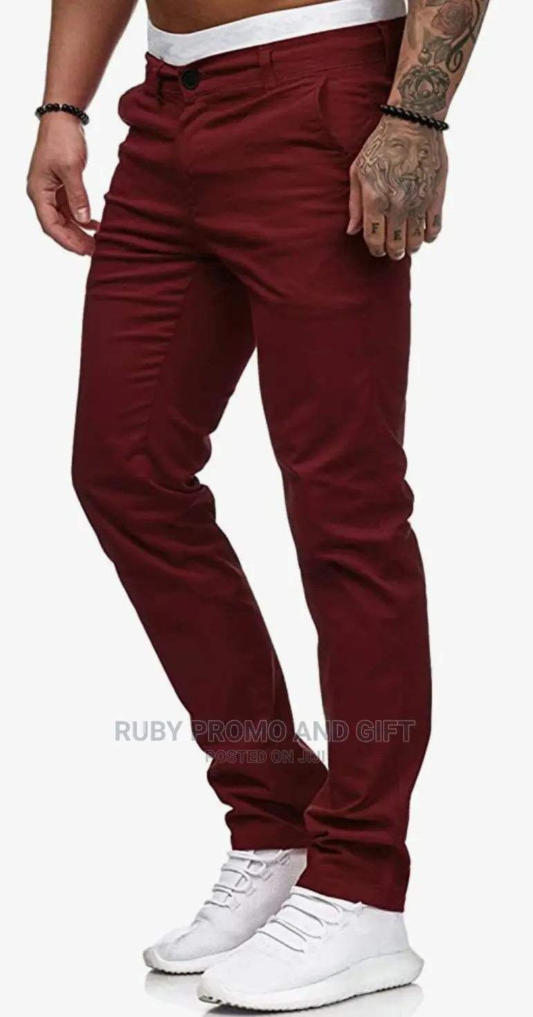 Wine Red Soft Jeans Trousers