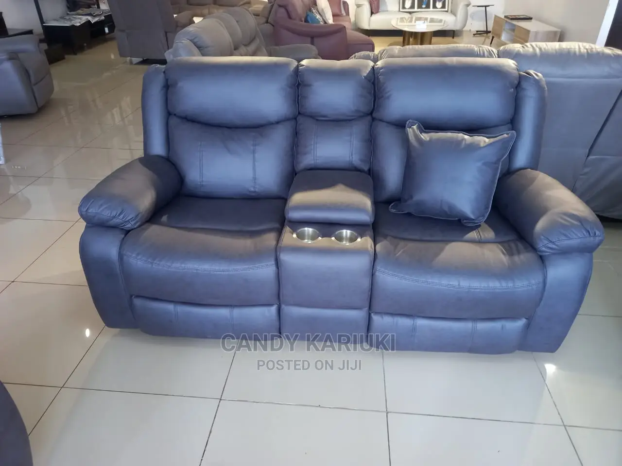 2 Seater Recliner Sofa With a Cupholder