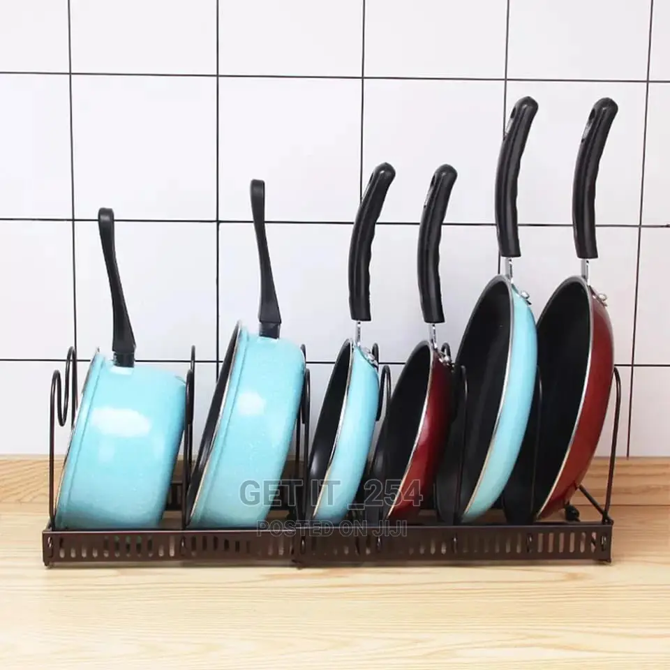 7 Layer Grid Expandable Shelf Organizer for Pots,