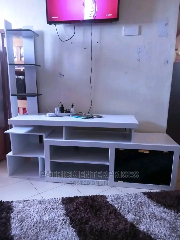 Morden TV Stands With Stand Shelf and Has LED Lights