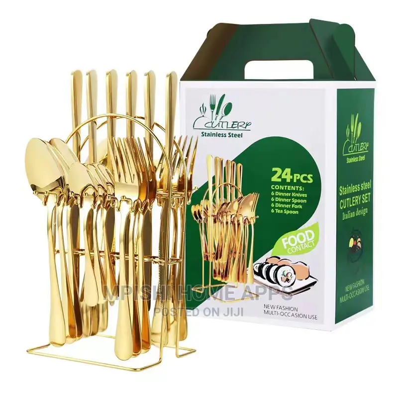 24pcs Gold Cutlery Set