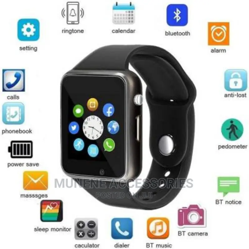 A1 Smart Wrist Watch With Sim/Tf Bluetooth Compatible