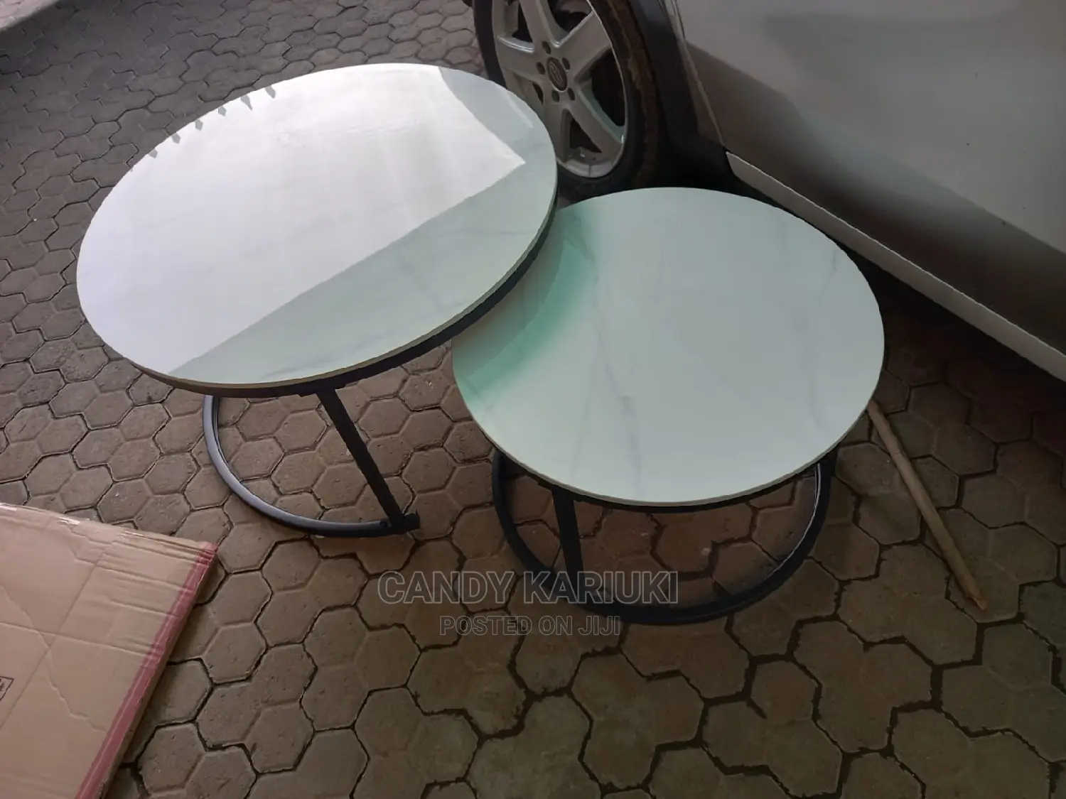 White Glass Nest Stools