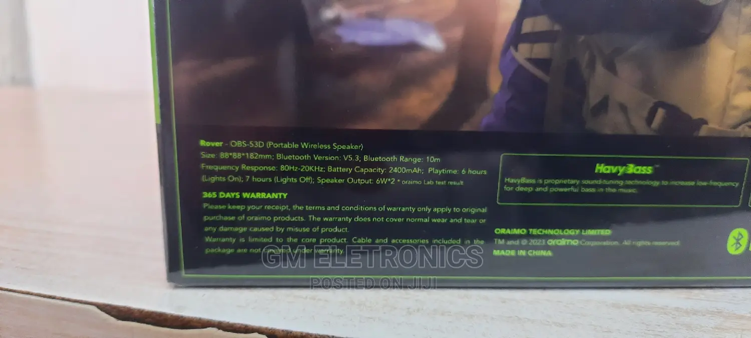 Oraimo Rover Havybass Bluetooth Speaker.