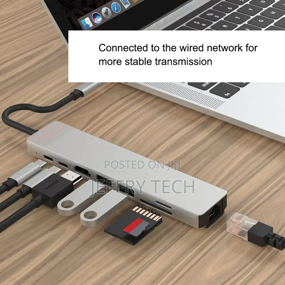 USB C Hub 8 in 1 Type C 3.1 to HDMI Adapter With RJ45 SD