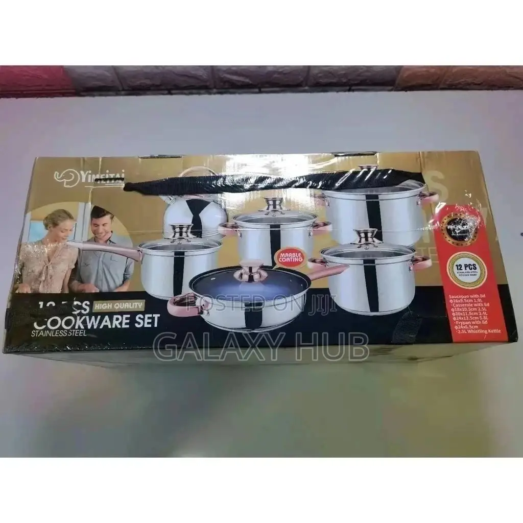 Yimitei 12pcs Stainless Steel Cookware Set