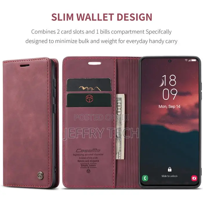 Samsung Galaxy S23 Wallet Retro Leather Case Red