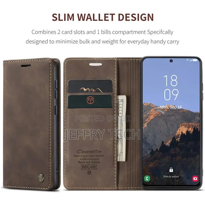 Samsung Galaxy S23 Wallet Retro Leather Case Coffee