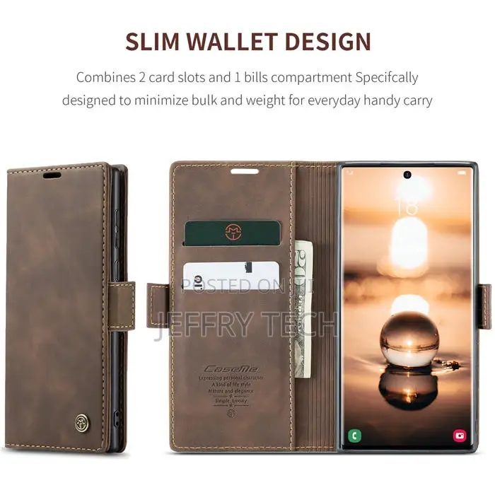 Samsung Galaxy S23 Ultra Wallet Retro Leather Case Coffee
