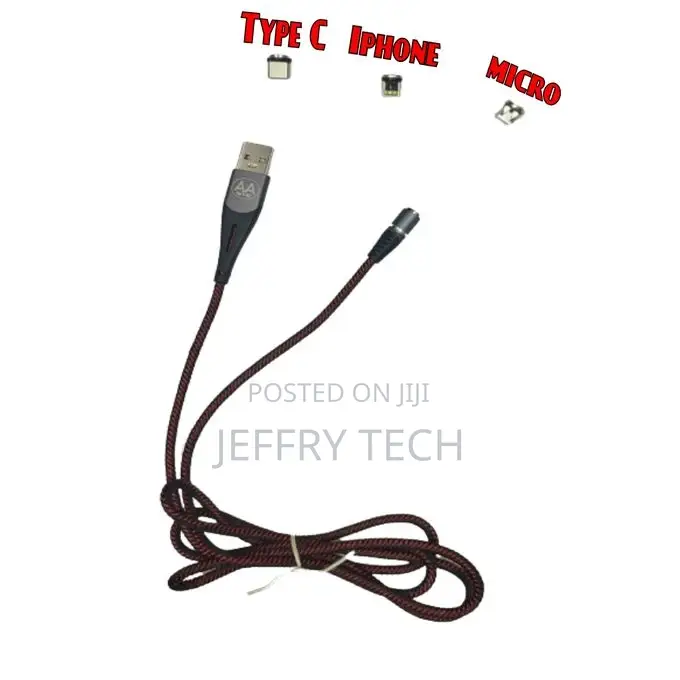 Magnetic Charging Cable 3 in 1 With Three Heads (Type C - IP