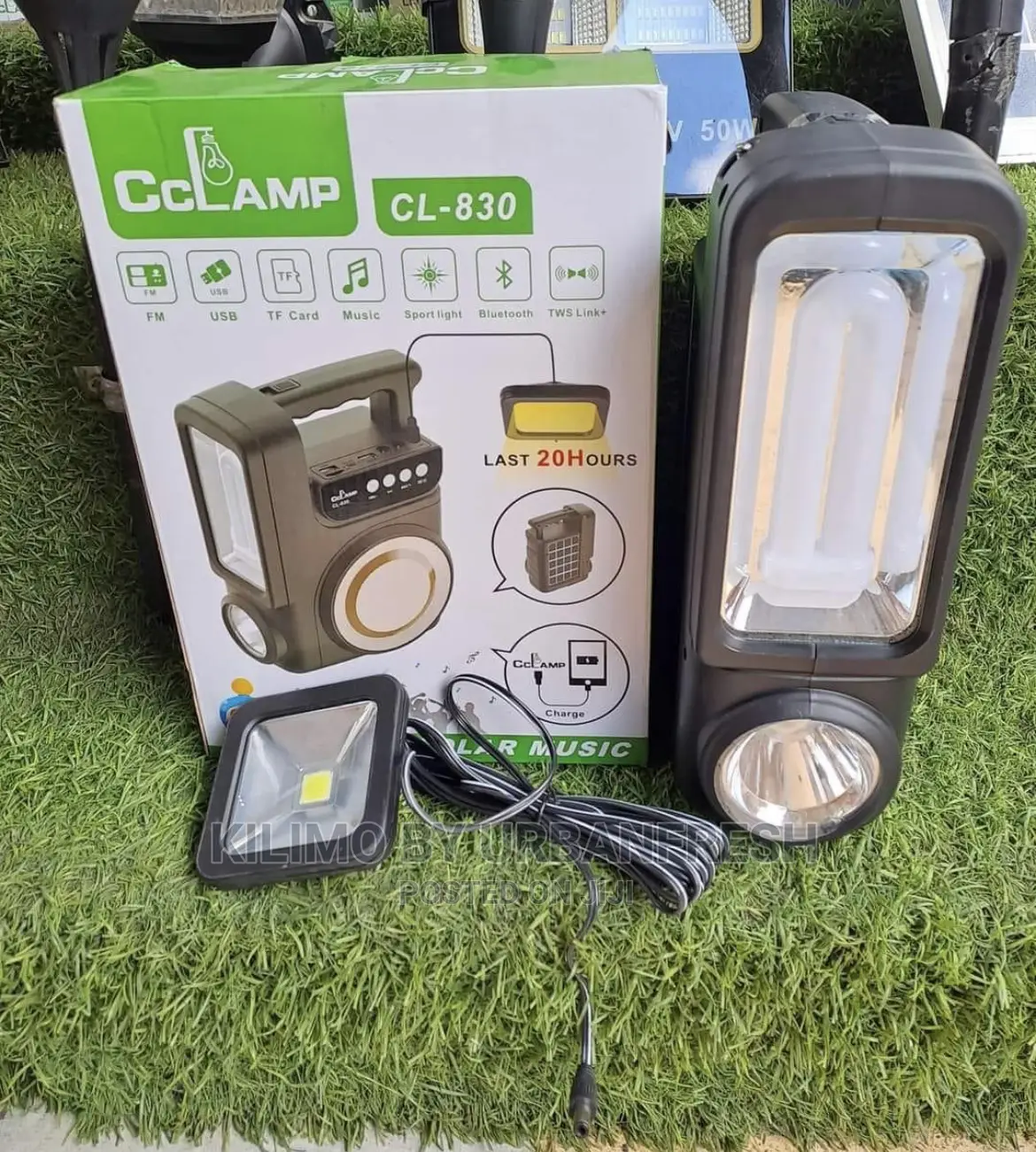 Solar Powered Music ,Phone Charging Lighting System.