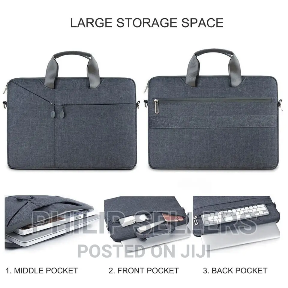 650D Waterproof Polyester Laptop Bag With SBS Zipper Leather