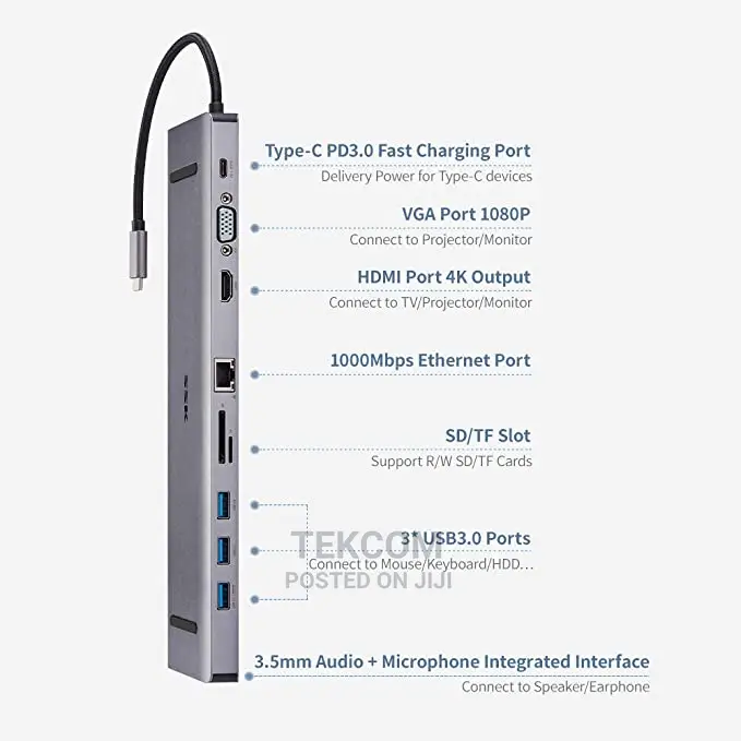 SSK SHU-C560 USB Type-C 10 in 1 Adapter Docking Station