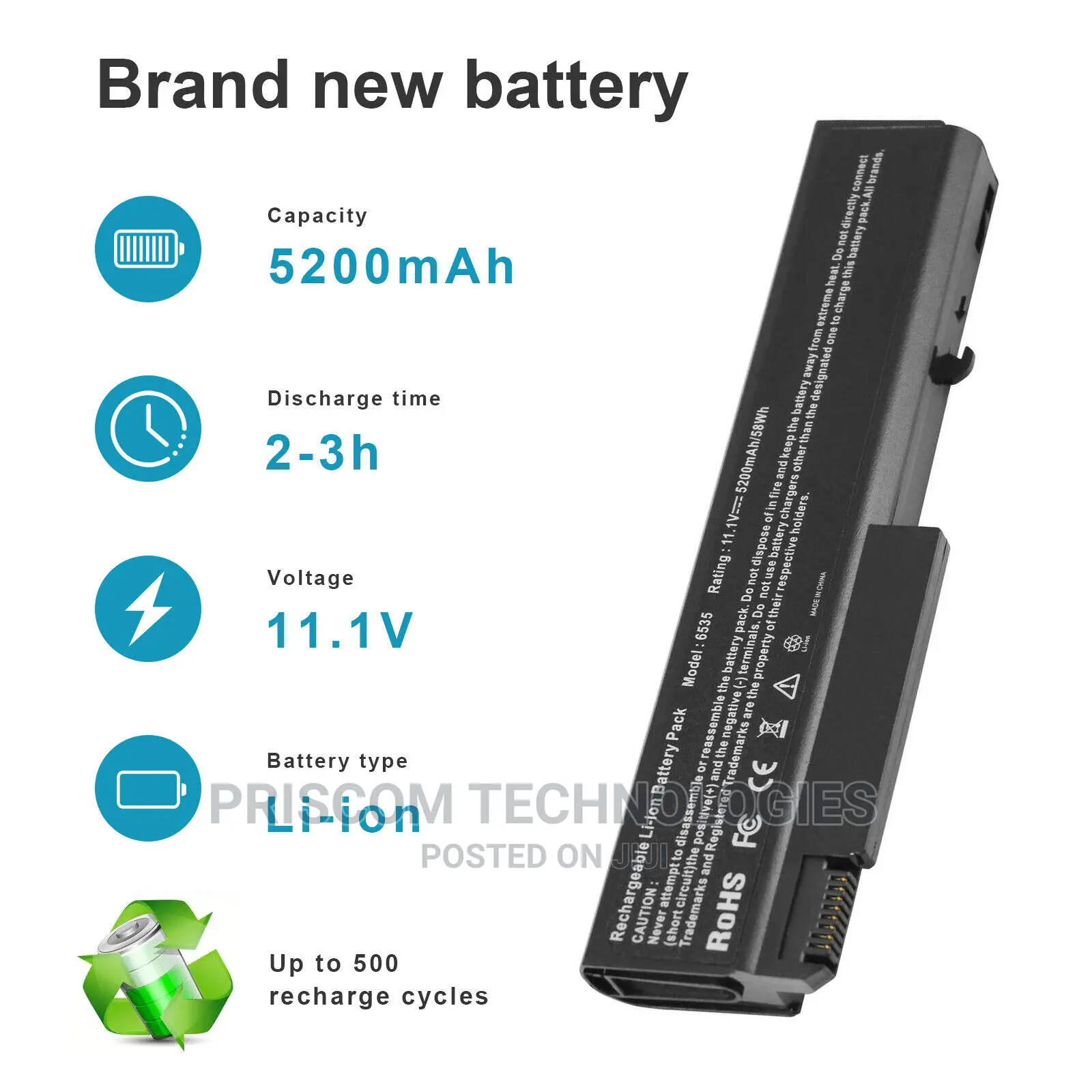 HP Elitebook 8440P 6930P 6550B Probook 6455B Laptop Battery